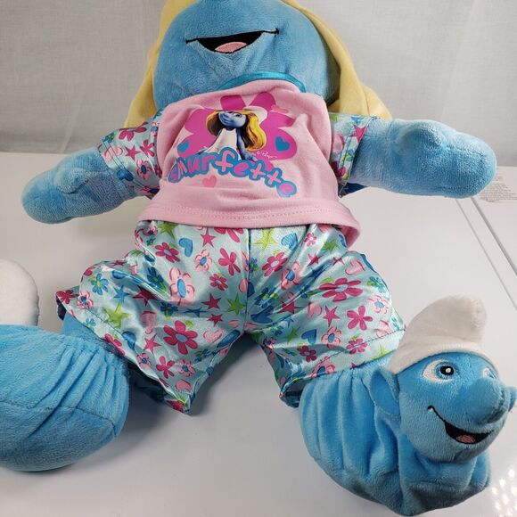 Build-A-Bear BAB Smurfette BAB Smurfette Plush With Pajamas & Smurf Slippers - Picture 12 of 16